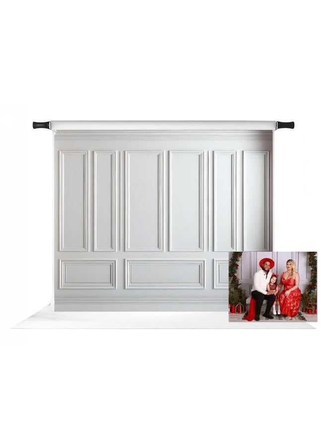 Kate 10x8ft White Panel Wall for Photography Interior Vintage Panel Decor Photo Background Photo Studio Props - Image 1