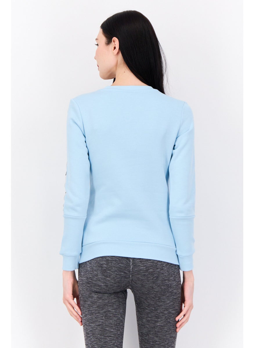 PUMA Women Sportswear Fit Long Sleeves Outdoor Sweatshirt, Sky Blue  - Image 3