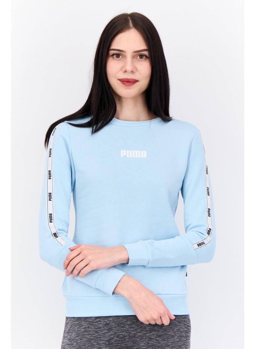 PUMA Women Sportswear Fit Long Sleeves Outdoor Sweatshirt, Sky Blue  - Image 1