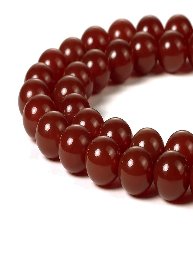 BEADNOVA Red Agate Beads Natural Crystal Beads Stone Gemstone Round Loose Energy Healing with Crystal Stretch Cord for Jewelry Making (10mm, 36-38pcs) - Image 1