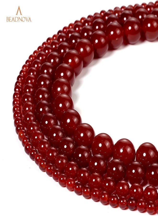 BEADNOVA Red Agate Beads Natural Crystal Beads Stone Gemstone Round Loose Energy Healing with Crystal Stretch Cord for Jewelry Making (10mm, 36-38pcs) - Image 5