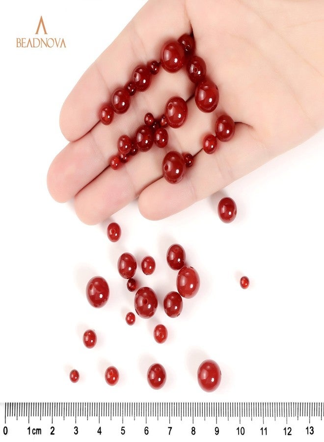 BEADNOVA Red Agate Beads Natural Crystal Beads Stone Gemstone Round Loose Energy Healing with Crystal Stretch Cord for Jewelry Making (10mm, 36-38pcs) - Image 4