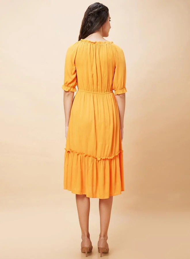 globus Ruffled Linen Dress