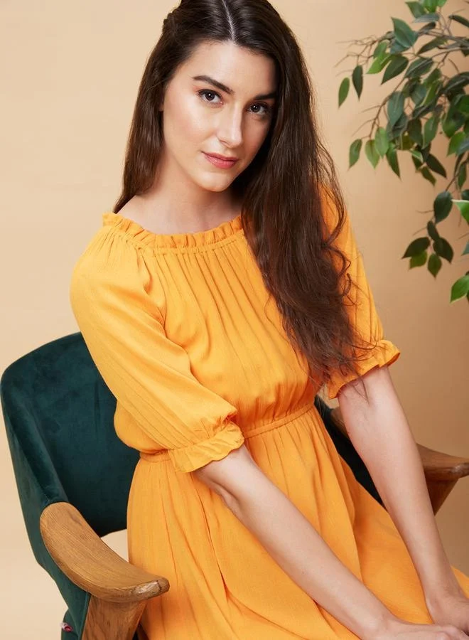 globus Ruffled Linen Dress