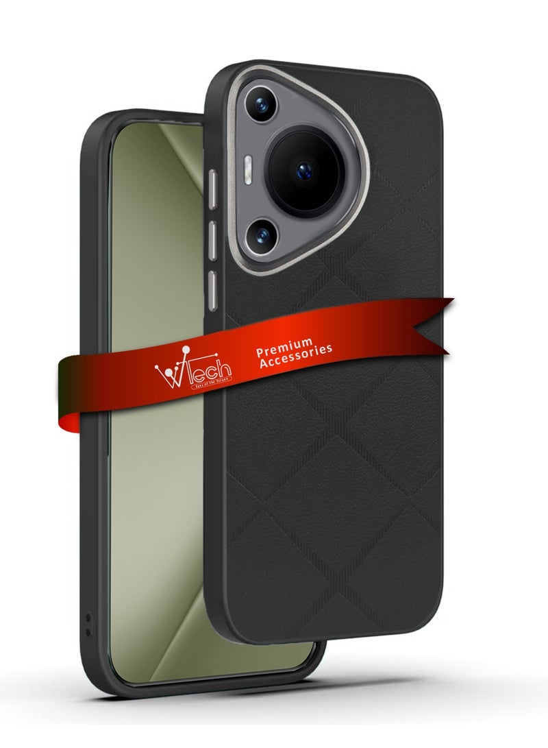 Wtech Silicone Luxury Plating Raised Camera Lips Protective Case Cover For Huawei Pura 70 Pro / Pura 70 Pro+ / Pura 70 Pro Plus 5G 2024 Black - Image 1