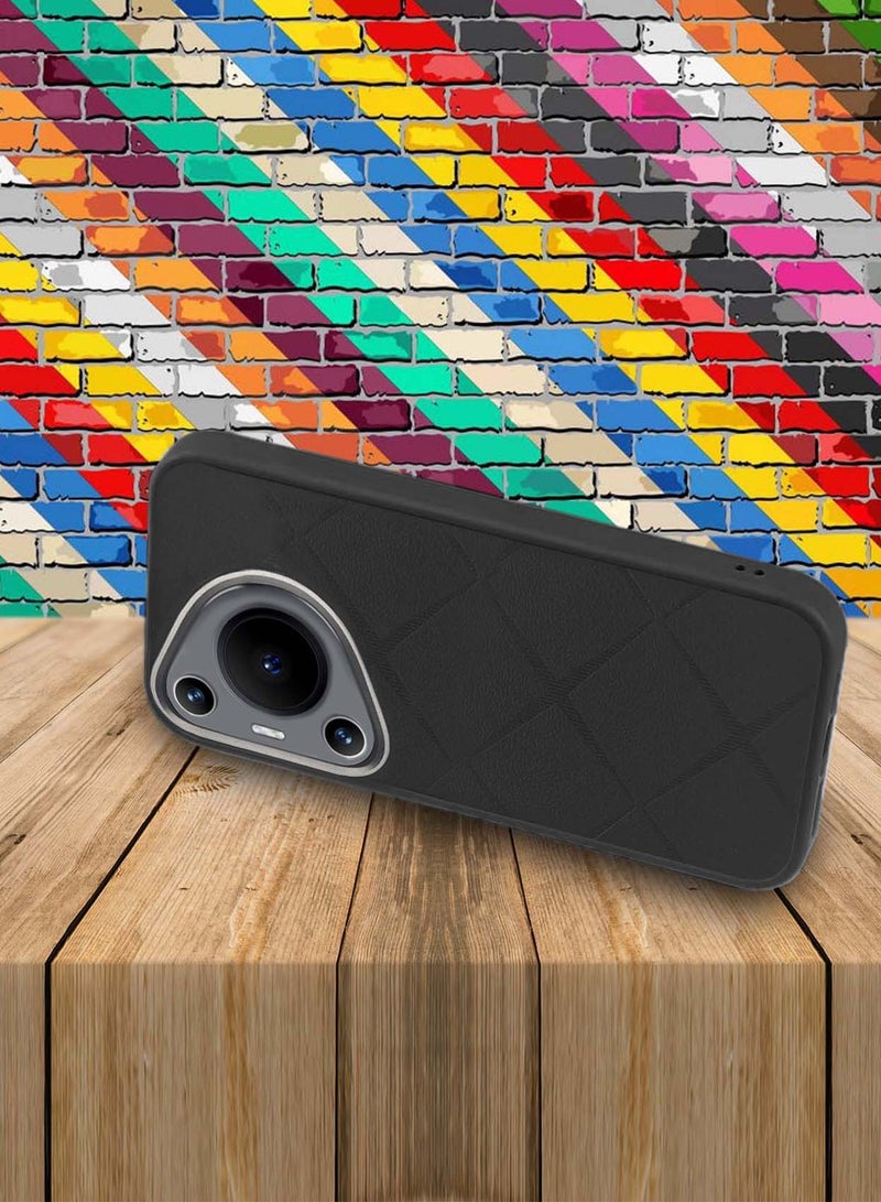 Wtech Silicone Luxury Plating Raised Camera Lips Protective Case Cover For Huawei Pura 70 Pro / Pura 70 Pro+ / Pura 70 Pro Plus 5G 2024 Black - Image 2