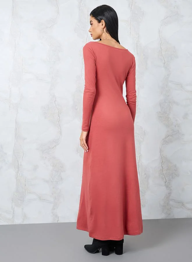 Styli A-Line Jersey Dress