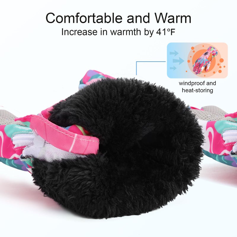 YooxArmor Kids Ski Snow Gloves, Waterproof Warm Touchscreen Winter Gloves, Cold Weather Windproof Gloves for 4-8Y Boys Girls Skiing Snowboarding Cycling Outdoor - Image 2