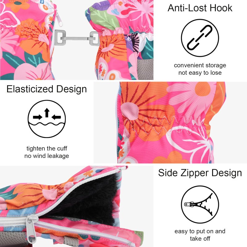YooxArmor Kids Ski Snow Gloves, Waterproof Warm Touchscreen Winter Gloves, Cold Weather Windproof Gloves for 4-8Y Boys Girls Skiing Snowboarding Cycling Outdoor - Image 5