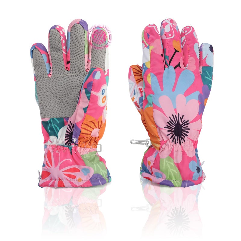 YooxArmor Kids Ski Snow Gloves, Waterproof Warm Touchscreen Winter Gloves, Cold Weather Windproof Gloves for 4-8Y Boys Girls Skiing Snowboarding Cycling Outdoor - Image 1