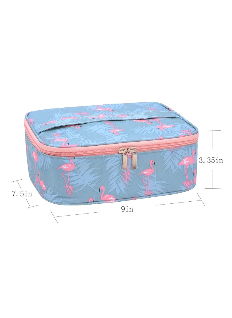 Cool Baby - COOLBABY Travel Makeup Bag Large Cosmetic Bag Makeup Brushes Case Organizer Gifts for Women Girls Flamingo(PinK） - Image 1