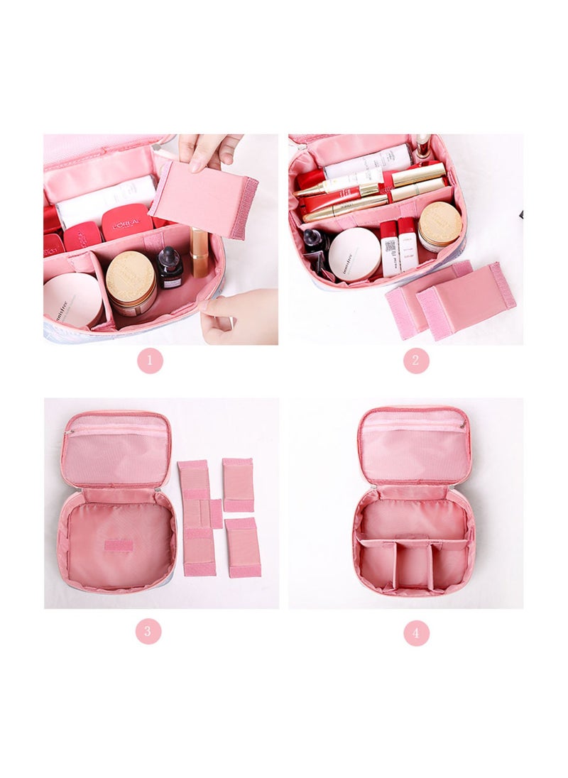 Cool Baby - COOLBABY Travel Makeup Bag Large Cosmetic Bag Makeup Brushes Case Organizer Gifts for Women Girls Flamingo(PinK） - Image 1