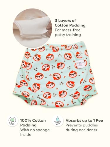 superbottoms Padded Underwear for Babies & Toddlers (1-2 Years), 3 Layers of Premium Cotton & DryFeel Layer, Ideal for Diaper-Free Time & Mess-Free Potty Training Pants, Pack of 3 - Image 2