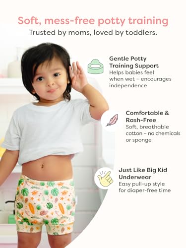 superbottoms Padded Underwear for Babies & Toddlers (1-2 Years), 3 Layers of Premium Cotton & DryFeel Layer, Ideal for Diaper-Free Time & Mess-Free Potty Training Pants, Pack of 3 - Image 3