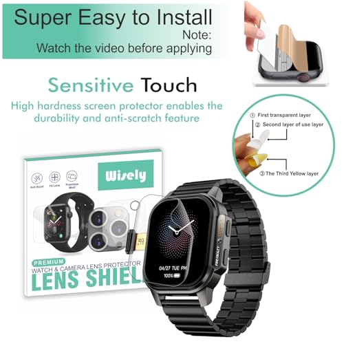 Wisely |5pcs| Screen Guard Protector For Fire Boltt Snapp Smartwatch |54.1mm| Bubble Free, Easy installation kit, Clear HD, Full Cover - Image 2