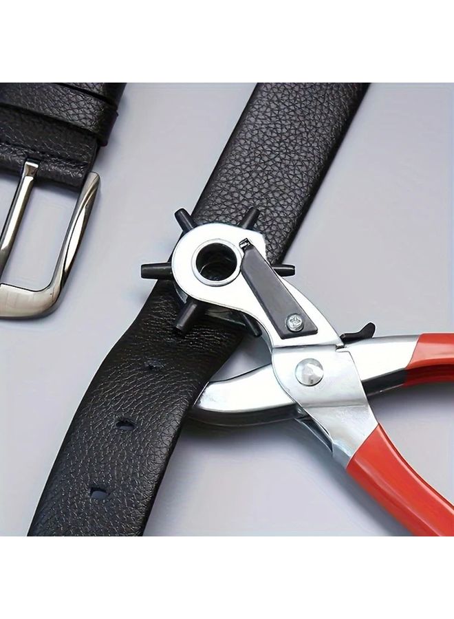 Heavy Duty Belt Hole Punch Pliers 1pc Rotary Lever Mechanism Non Slip Grip - Image 2