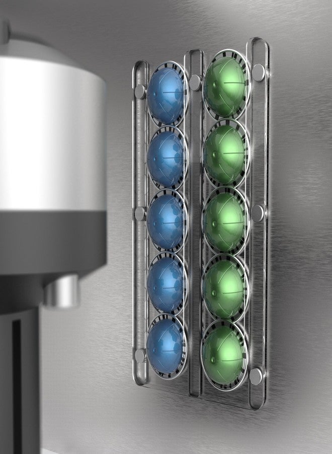 GALVANOX Magnetic 10 Pod Holder, Compatible with Nespresso Vertuo Capsules - Storage Organizer Rack Mount for Fridge, Coffee Station (Clear Acrylic) - Image 4
