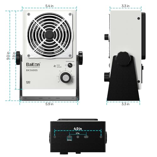 BAKON BK5600S Anti-Static Ion Fan, Ion Electric Fan, Static Eliminator, Electronic Manufacturing Maintenance, Scientific Research Laboratory, Chip Packaging To Eliminate Static Electricity - Image 3