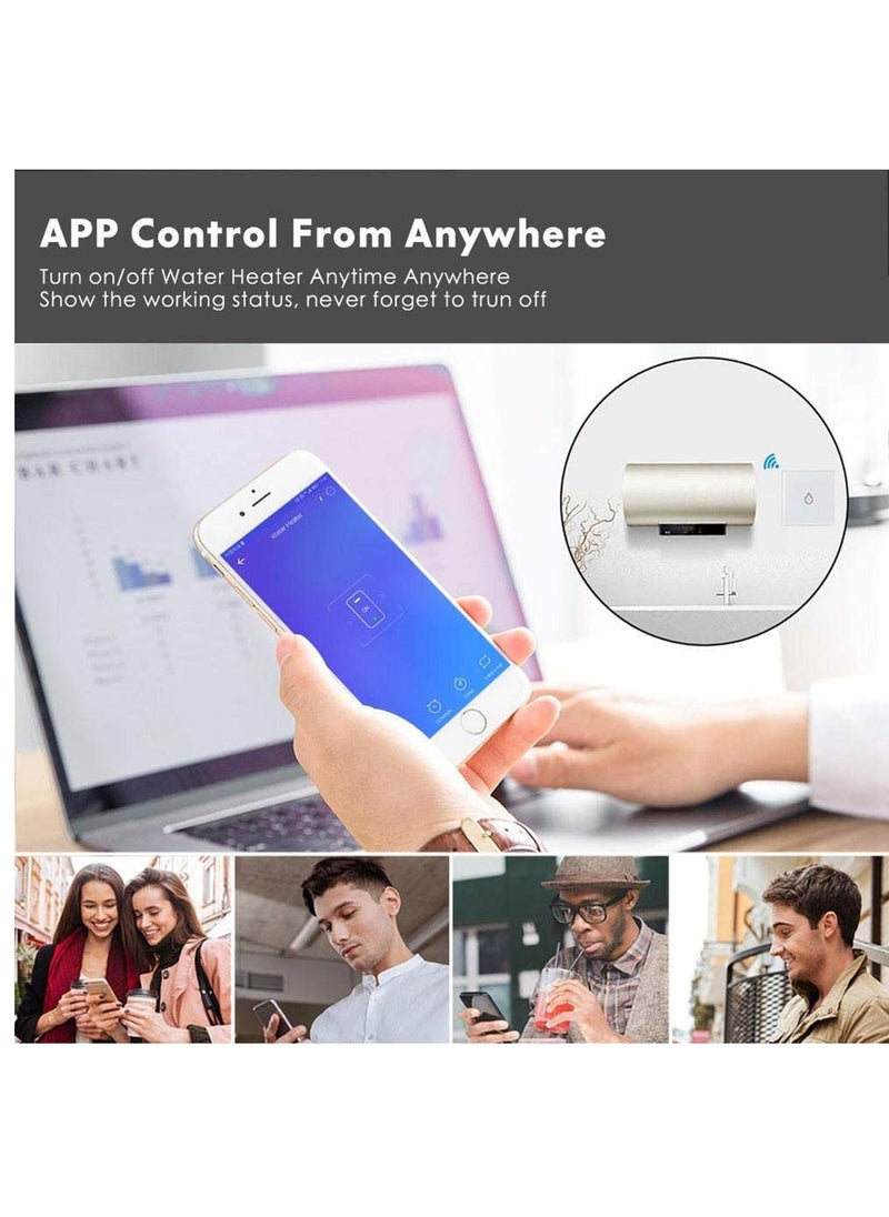 Generic - Smart Water Heater Switch, WiFi Boiler Switch, Touch  Wireless Timer Remote Control Water Heater Switches, Compatible with Alexa Echo and Google Home, Fit for Baking Machine, Coffee Maker - Image 1