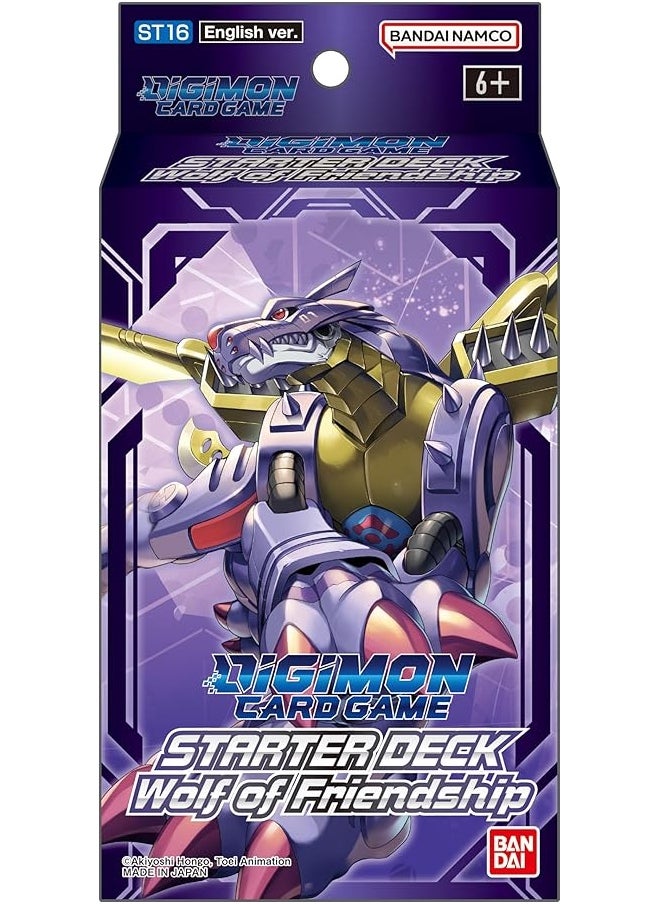 Bandai - BANDAI  Digimon Card Game Starter Deck  Wolf of Friendship ST16  Card Game  Ages 6  2 Players  30 Minutes Playing Time - Image 1