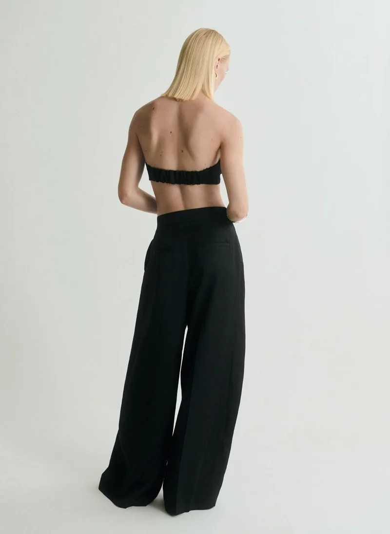MANGO Wideleg Pleated Trousers