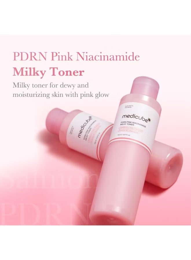 PDRN Pink Niacinamide Milky Toner for Hydrating, Moisturizing, Soothing, Ceramide, Peptide, Glass Glow Skin, Korean Skincare | 150ml - Image 2