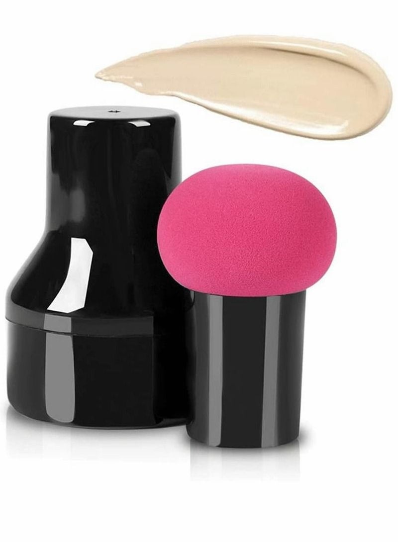 Powder Puffs, Makeup Sponge Makeup Blending Sponge Powder Puff Mushroom Facial Foundation Sponges Makeup Tools with Handle Case for Liquid Foundation Creams and Powders, 2Pcs - Image 3