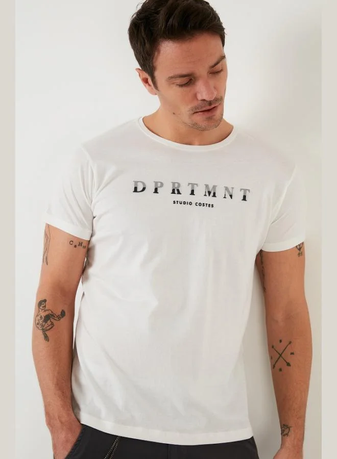 Buratti  Buratti Printed Crew Neck Cotton Slim Fit T Shirt Men's T SHIRT 541DPRTMNT24 for Men | Best Price UAE