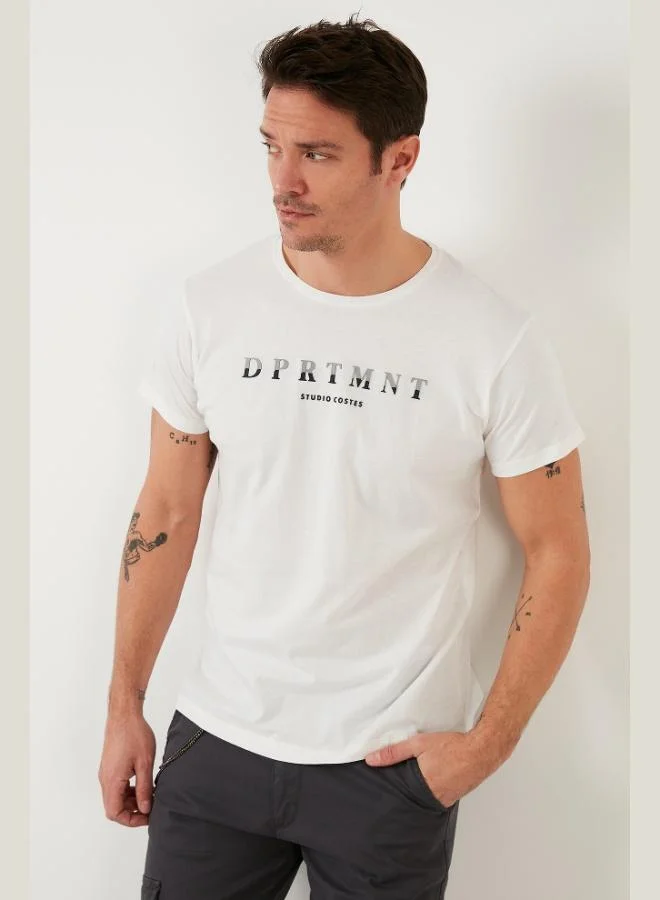 Buratti Printed Crew Neck Cotton Slim Fit T Shirt Men's T SHIRT 541DPRTMNT24