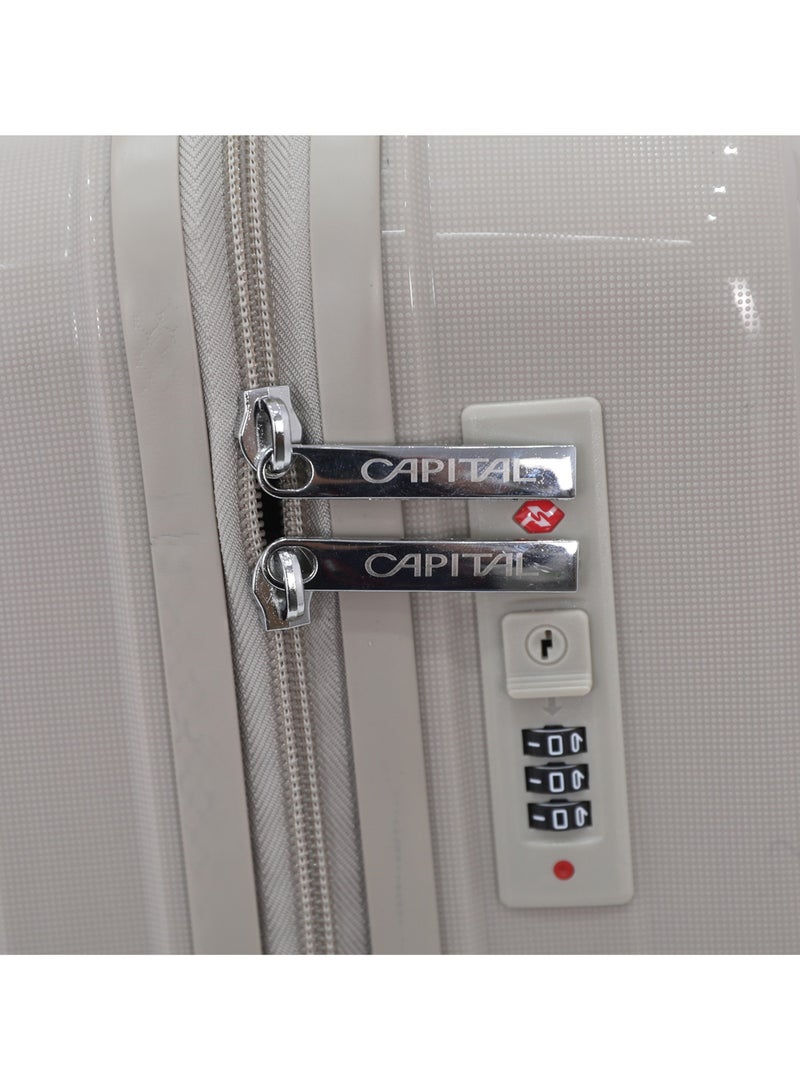 CAPITAL حقيبة سفر صلبة غير قابلة للكسر 5 قطع مع عجلات دوارة مزدوجة (BC-12", S-20", M-24", L-28", XL-32") - Image 3