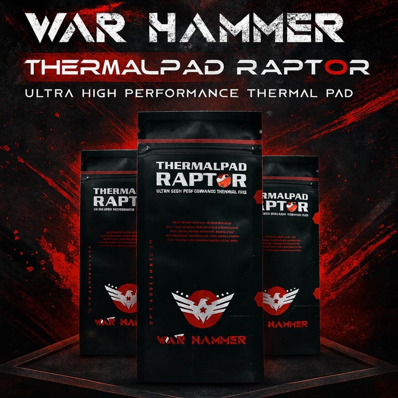 WARHAMMER Thermal Pad Raptor Ultra High Performance Thermal Pad, 0.5 1.0 1.5 mm Thermal Conductive Silicone Pads with 12.0 W/mk Thermal Conductivity, German Engineered Themalpad - Image 2