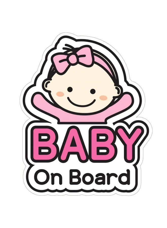 2 PCS Baby on Board Car Sticker - Character Design, Reflective, Weather-Resistant - Image 1