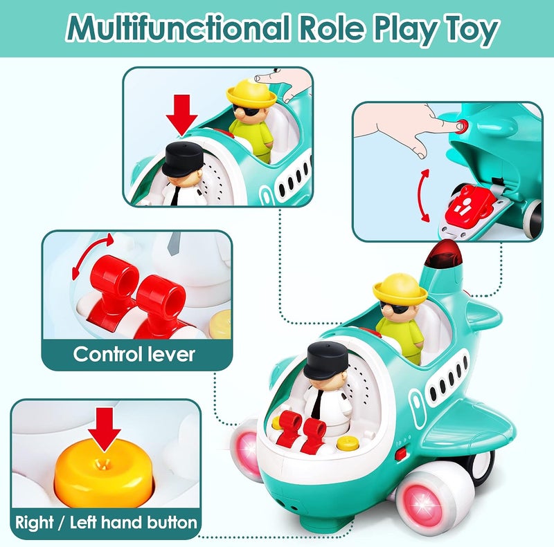 آي بلاي، آي ليرن iPlay, iLearn ألعاب طائرة RC للأطفال الصغار، طائرة موسيقية تعمل بالتحكم عن بعد للأطفال مع ضوء وصوت، مجموعة سفر للعب التظاهري مع شخصيات، هدايا عيد الميلاد وأعياد الميلاد للأطفال من عمر 18-24 شهرًا و2-4 سنوات، للأولاد والبنات - Image 5