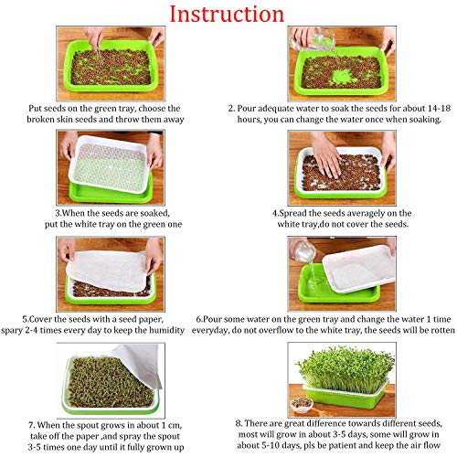 Homend Seed Sprouter Tray, Seed Germination Tray BPA Free Nursery Tray for Seedling Planting Great for for Garden Home Office (3) - Image 3