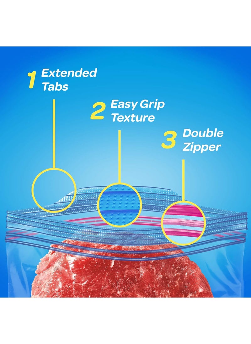 Ziploc Ziploc Freezer Bags with New Grip n Seal Technology Quart 38 Count Pack of 3 114 Total Bags  - Image 4