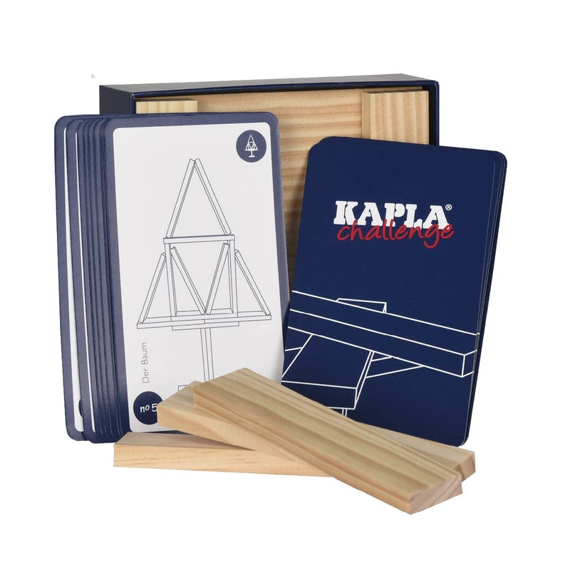 KAPLA Challenge - Wooden Construction Game 16 Building Planks and 12 Challenge Cards - Image 2
