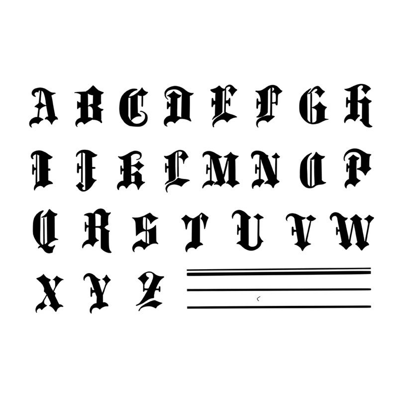 Generic Herbal Temporary Tattoo Letters Unisex Letters (HC-027) 
