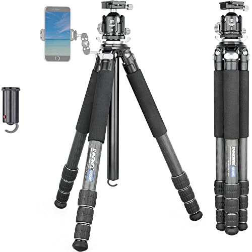Innorel Carbon Fiber Tripod- Gt324C Professional Compact Tripod For Dslr Camera Heavy Duty Stand With Low Gravity Center Ball Head Special-Shaped Center Column Max Load 55Lbs 25Kg - Image 1