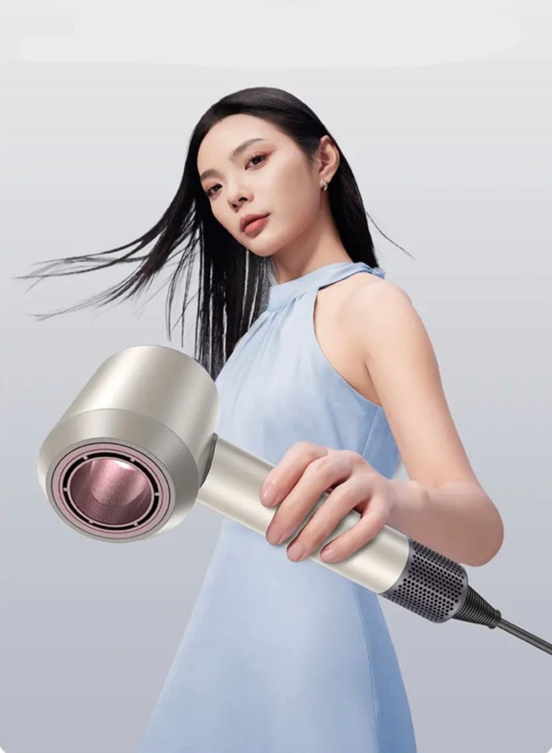 تشانجلي مجفف شعر احترافي بدون فرشاة، مجفف شعر محمول سريع التجفيف لإطلالة صالونات التجميل، 3 سرعات، 4 إعدادات للحرارة مع 5 ملحقات مغناطيسية لتجفيف سريع وتصفيف فعال - Image 2