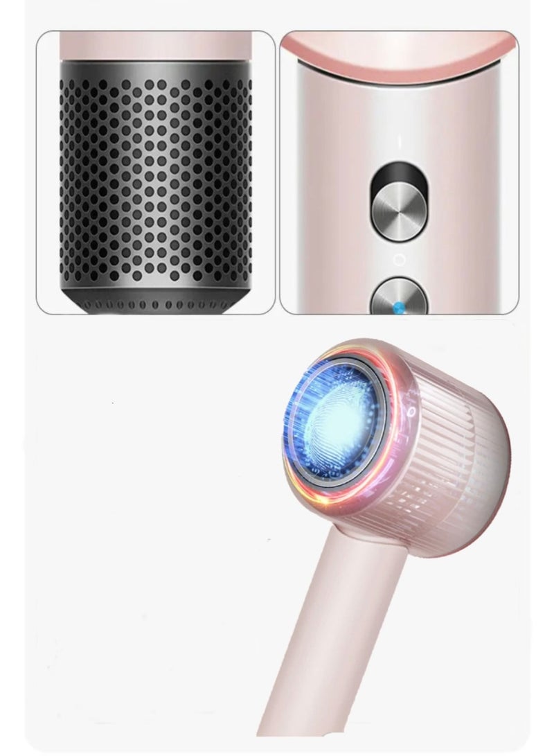 تشانجلي مجفف شعر احترافي بدون فرشاة، مجفف شعر محمول سريع التجفيف لإطلالة صالونات التجميل، 3 سرعات، 4 إعدادات للحرارة مع 5 ملحقات مغناطيسية لتجفيف سريع وتصفيف فعال - Image 4