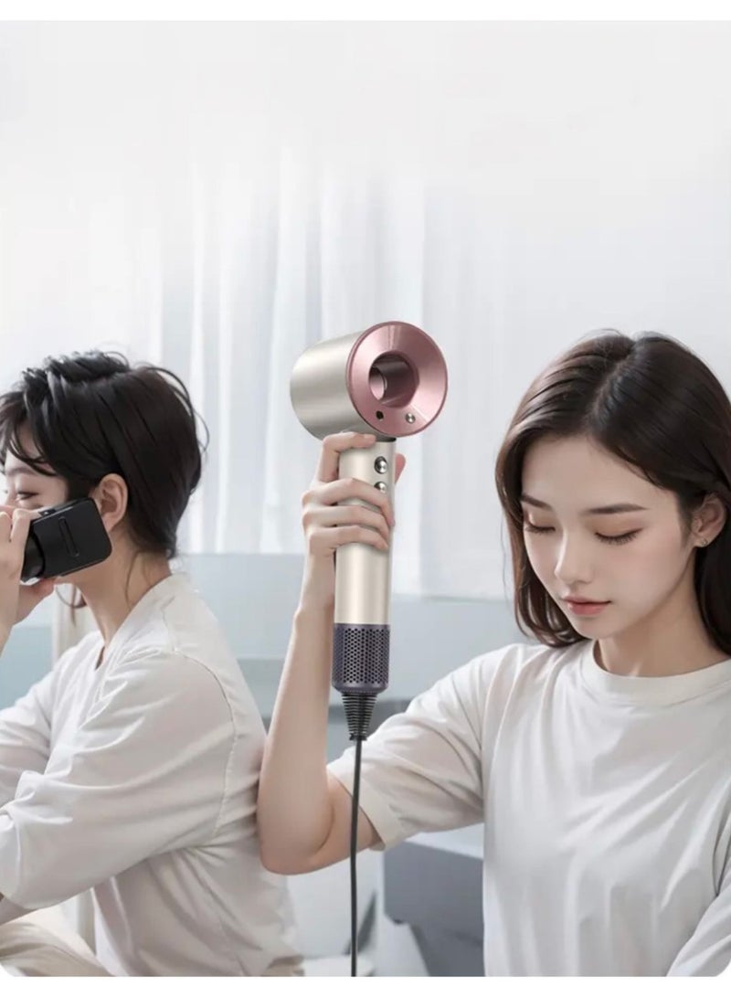 تشانجلي مجفف شعر احترافي بدون فرشاة، مجفف شعر محمول سريع التجفيف لإطلالة صالونات التجميل، 3 سرعات، 4 إعدادات للحرارة مع 5 ملحقات مغناطيسية لتجفيف سريع وتصفيف فعال - Image 5