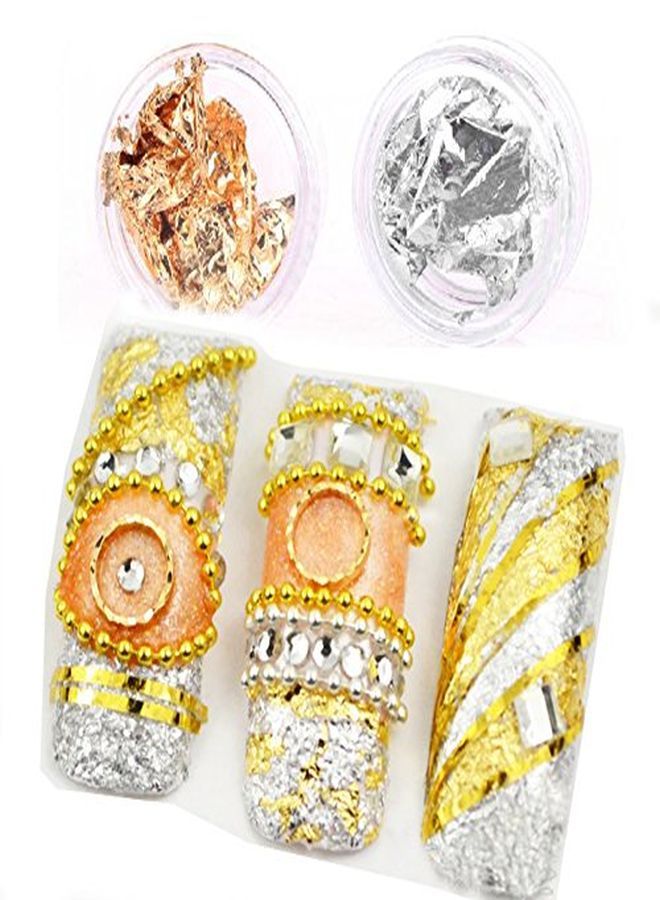 Minejin 12 Pot/Set Nail Art Gold Silver Paillette Flake Chip Foil Diy Glitter Decal Acrylic Uv Gel Decoration - Image 3