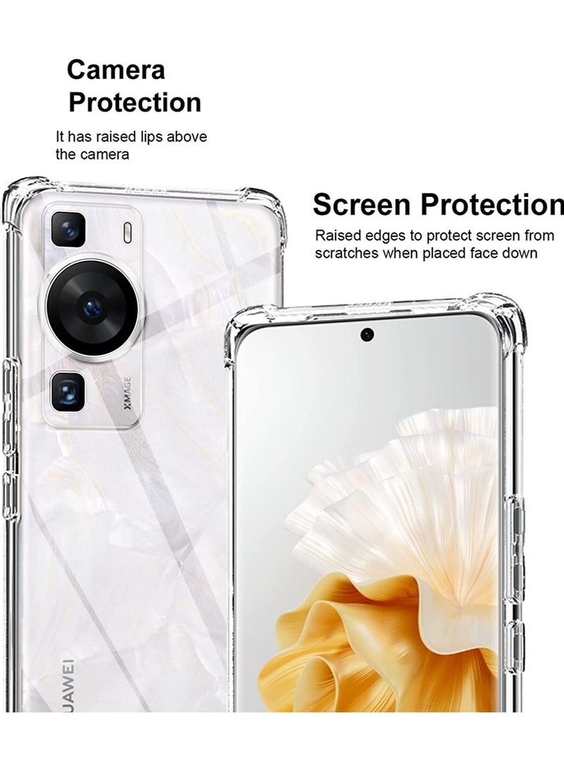 جراب لهاتف Huawei P60 / Huawei P60 Pro ، غطاء ممتص للصدمات من الكريستال فائق النحافة ومضاد للخدش ومرن ومرن ومقاوم للسقوط ، جراب هاتف شفاف ومقاوم للصدمات لهاتف Huawei P60 / P60 Pro شفاف - Image 3