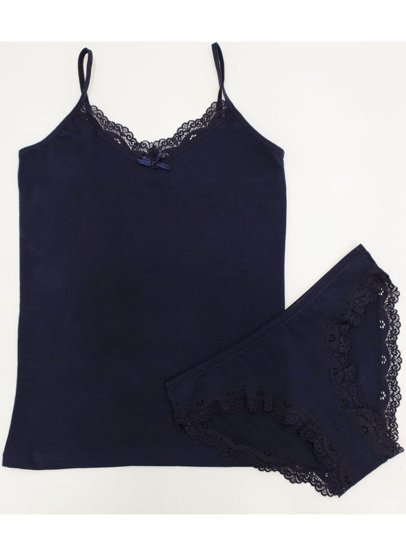 KOTA Women's Lace Detailed Undershirt Panties Set 