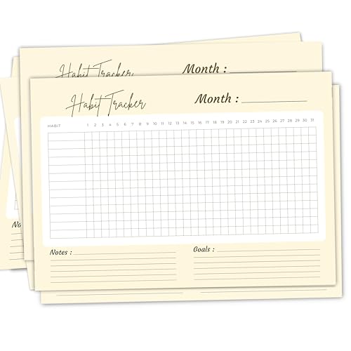 True Flair Trueflair Monthly Habit Tracker (A4 Size,13 Sheets) Undated Planner Sheets With Goals For Self Improvement (Design 3) - Image 1