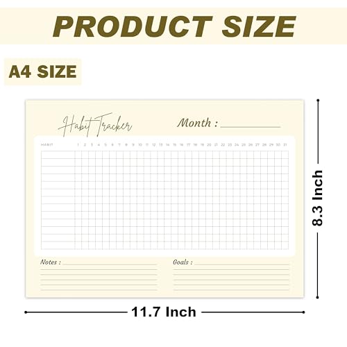 True Flair Trueflair Monthly Habit Tracker (A4 Size,13 Sheets) Undated Planner Sheets With Goals For Self Improvement (Design 3) - Image 5