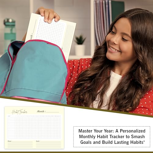 True Flair Trueflair Monthly Habit Tracker (A4 Size,13 Sheets) Undated Planner Sheets With Goals For Self Improvement (Design 3) - Image 2