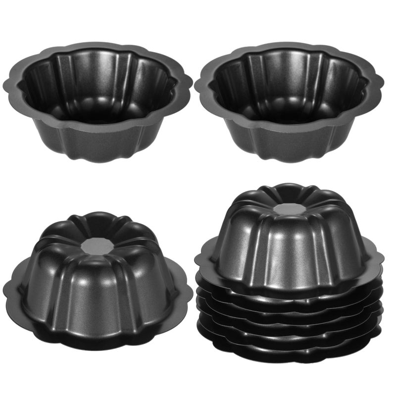 Homaisson Mini Fluted Tube Pan - 10 Pcs, 4.5Inch Carbon Steel Mini Cake Molds, Nonstick Reusable Oven Baking Mold for Cupcake, Bread, Bavarois, Brownie - Image 2