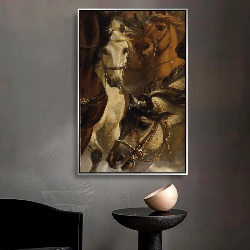 Marktna One canvas print of a horse design with a hollow frame, measuring (120x80) - Image 3