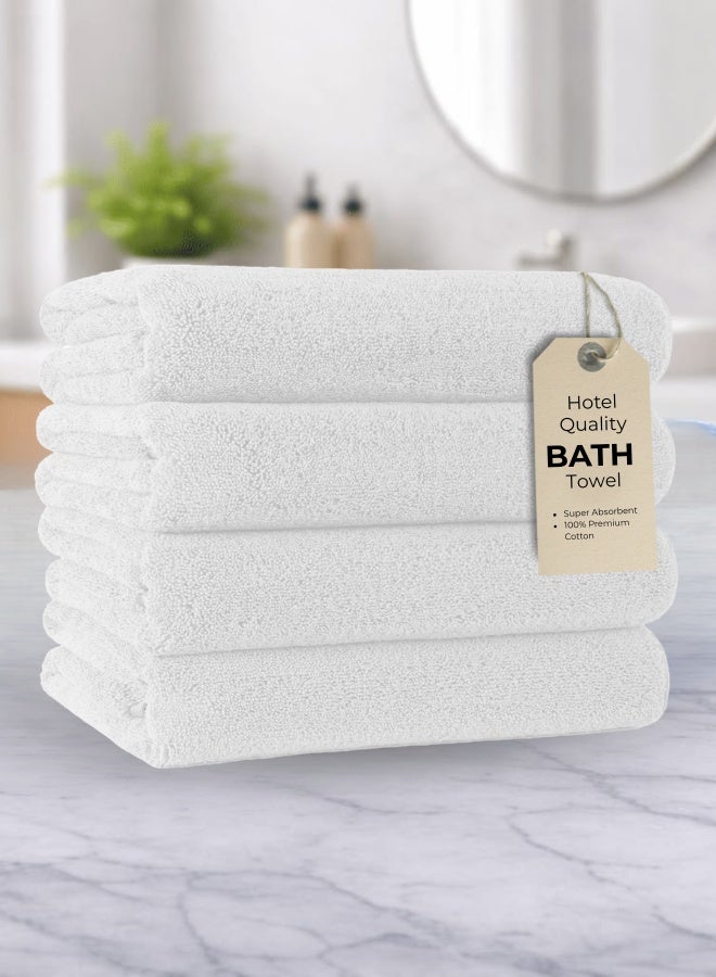 بيرل كوست انترناشيونال Pearl Coast Luxury Bath Towel Set (Pack of 4) – 70x150cm Premium 100% Cotton, 630 GSM – Ultra Soft, Highly Absorbent Hotel & Spa Quality Towels - Image 1
